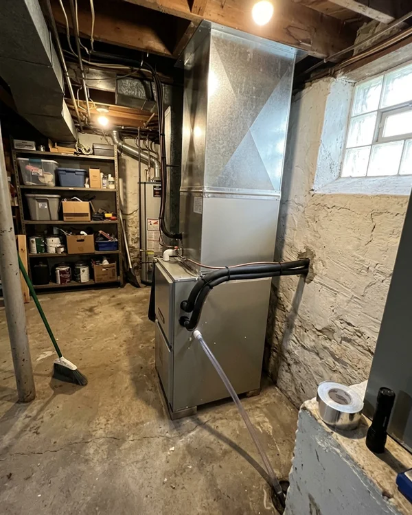 Daikin air handler in the same basement after the conversion
