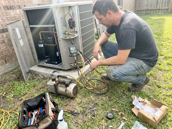 Micron gauge reading below 500 microns during evacuation